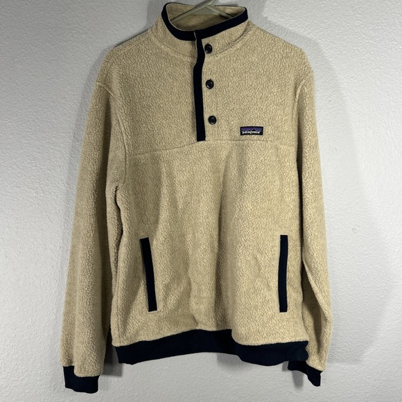 Patagonia Other - Patagonia Shearling Button Pullover Mens M Natural Fleece Sweater 26140 2022